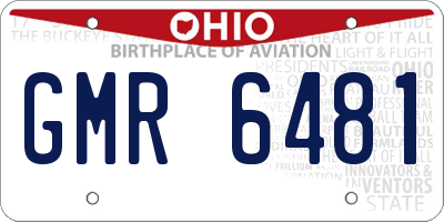 OH license plate GMR6481