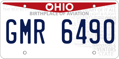 OH license plate GMR6490