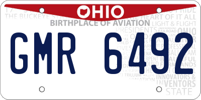 OH license plate GMR6492