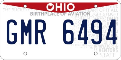 OH license plate GMR6494