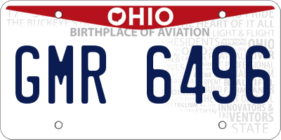 OH license plate GMR6496