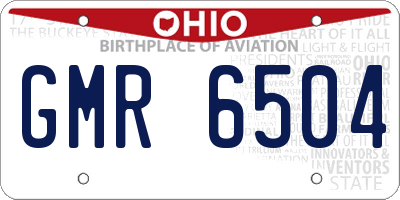 OH license plate GMR6504
