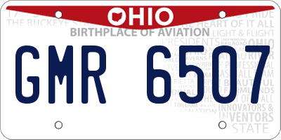 OH license plate GMR6507