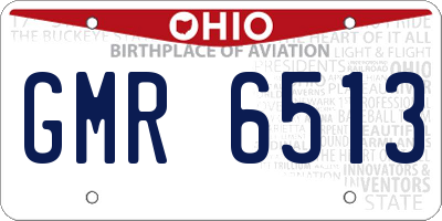 OH license plate GMR6513