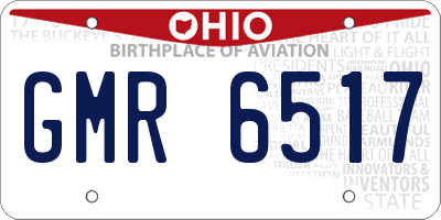 OH license plate GMR6517