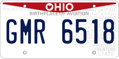 OH license plate GMR6518
