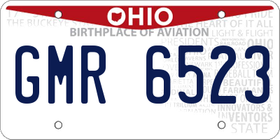 OH license plate GMR6523