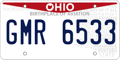 OH license plate GMR6533