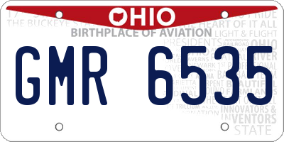 OH license plate GMR6535