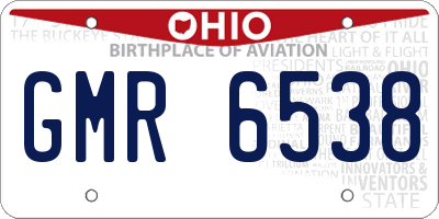 OH license plate GMR6538