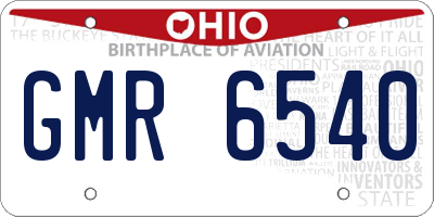 OH license plate GMR6540