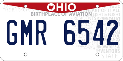 OH license plate GMR6542