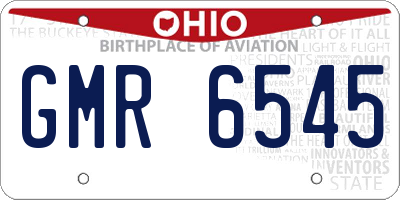 OH license plate GMR6545