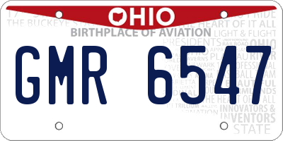 OH license plate GMR6547