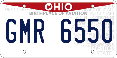 OH license plate GMR6550