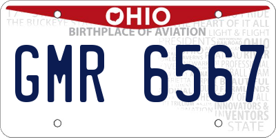 OH license plate GMR6567