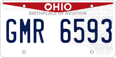 OH license plate GMR6593