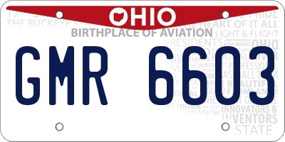 OH license plate GMR6603