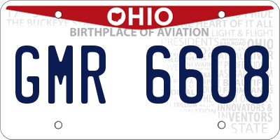 OH license plate GMR6608