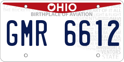 OH license plate GMR6612