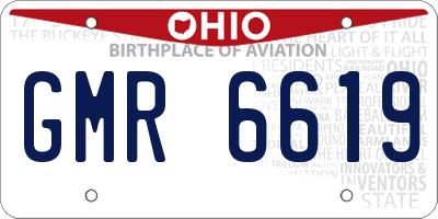 OH license plate GMR6619