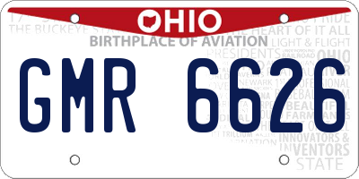 OH license plate GMR6626