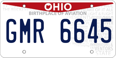 OH license plate GMR6645