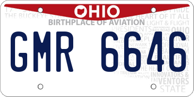 OH license plate GMR6646