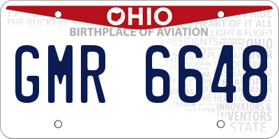 OH license plate GMR6648