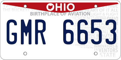 OH license plate GMR6653