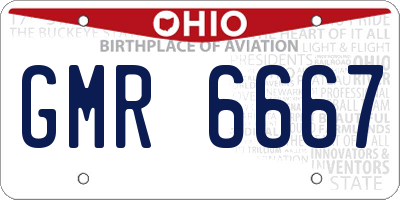 OH license plate GMR6667