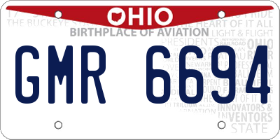 OH license plate GMR6694