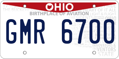 OH license plate GMR6700