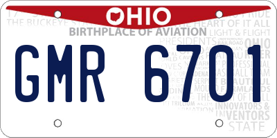 OH license plate GMR6701