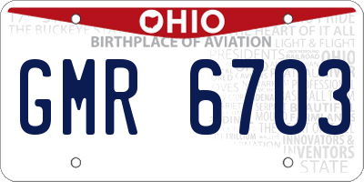 OH license plate GMR6703