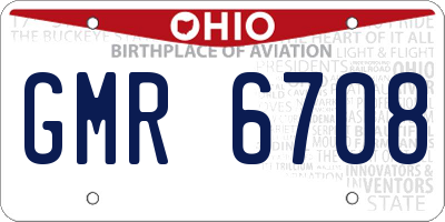 OH license plate GMR6708