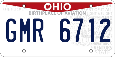 OH license plate GMR6712