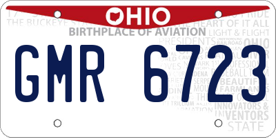 OH license plate GMR6723