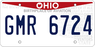 OH license plate GMR6724