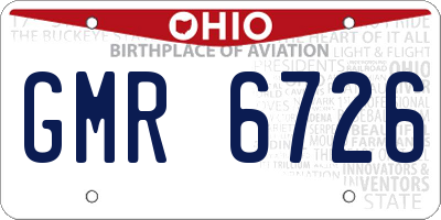 OH license plate GMR6726
