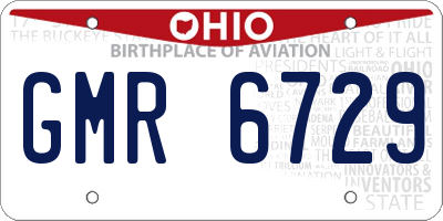 OH license plate GMR6729