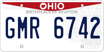 OH license plate GMR6742