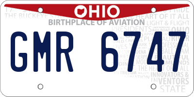 OH license plate GMR6747