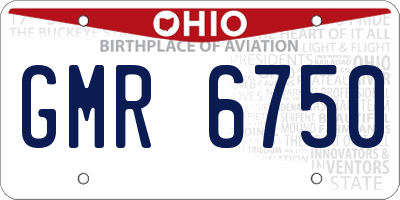 OH license plate GMR6750