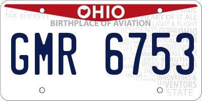 OH license plate GMR6753