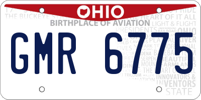OH license plate GMR6775