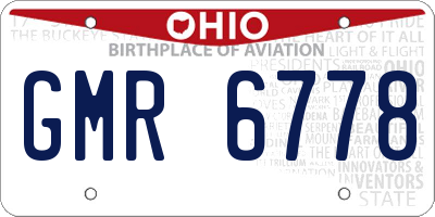 OH license plate GMR6778