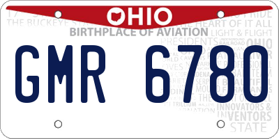 OH license plate GMR6780