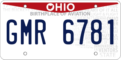 OH license plate GMR6781