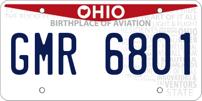 OH license plate GMR6801